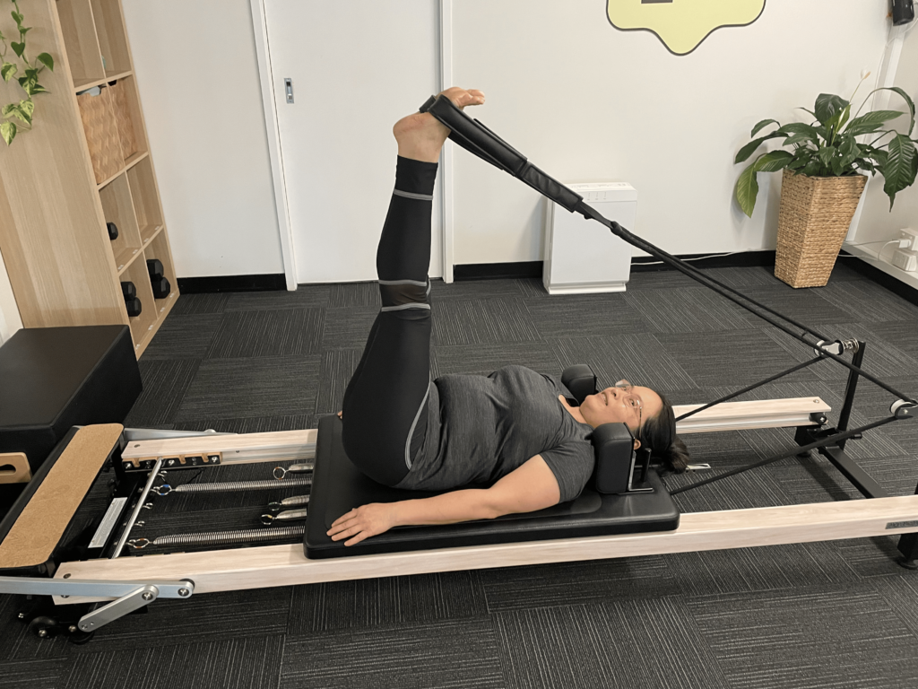 Original photo Feet in Straps vertical position